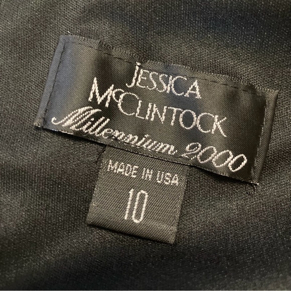 Jessica McClintock Size 10 Black Velvet Maxi Prom Dress Halter Sequins Cowl - Picture 6 of 12